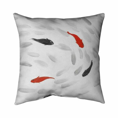 BEGIN HOME DECOR 20 x 20 in. Swimming Fish Swirl-Double Sided Print Indoor Pillow 5541-2020-AN279